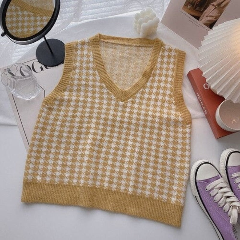 Casual Knitted Sleeveless Sweater Vest For Women-Soco Hoodie