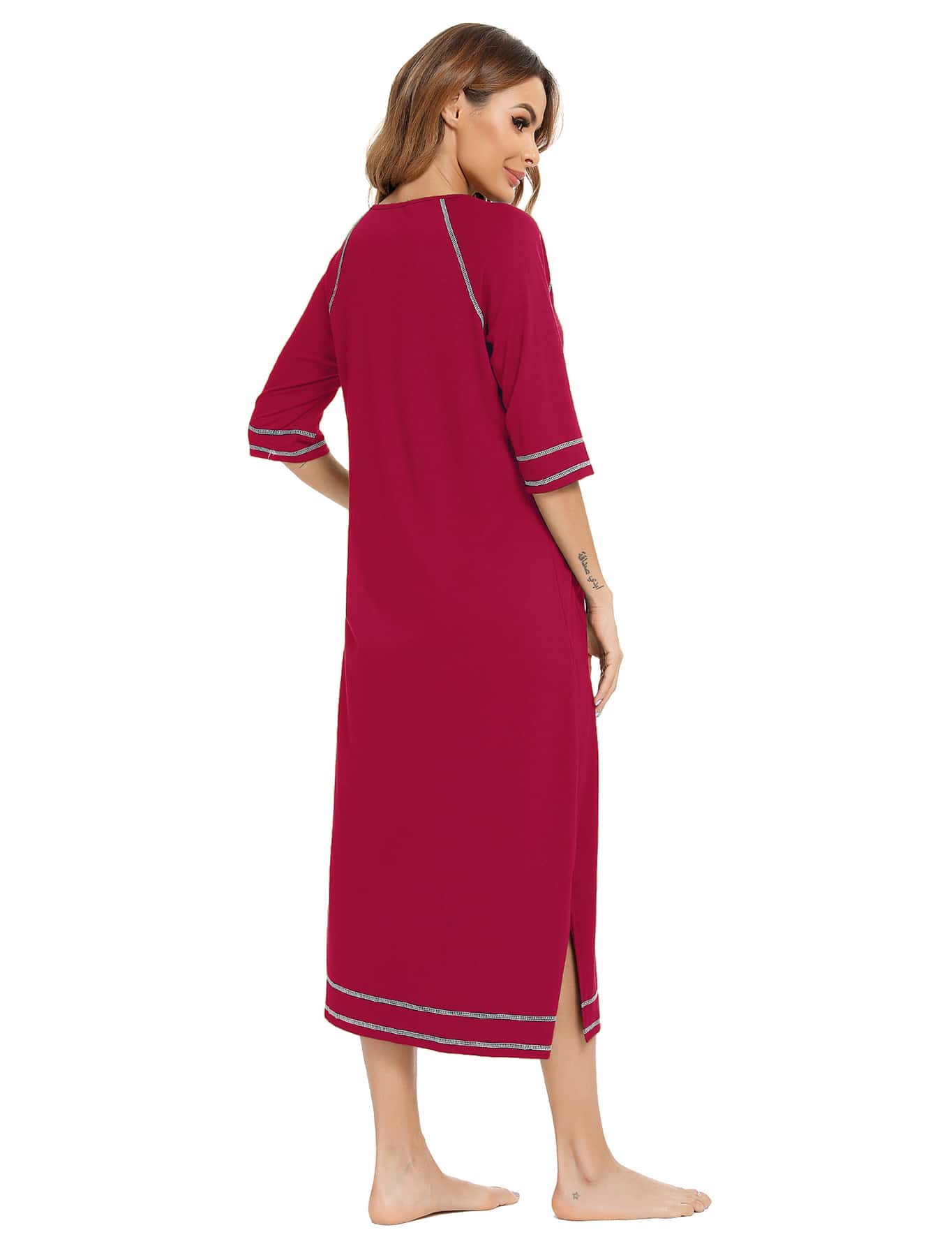 Zip Up Dress Coat Sleepwear-Soco Hoodie