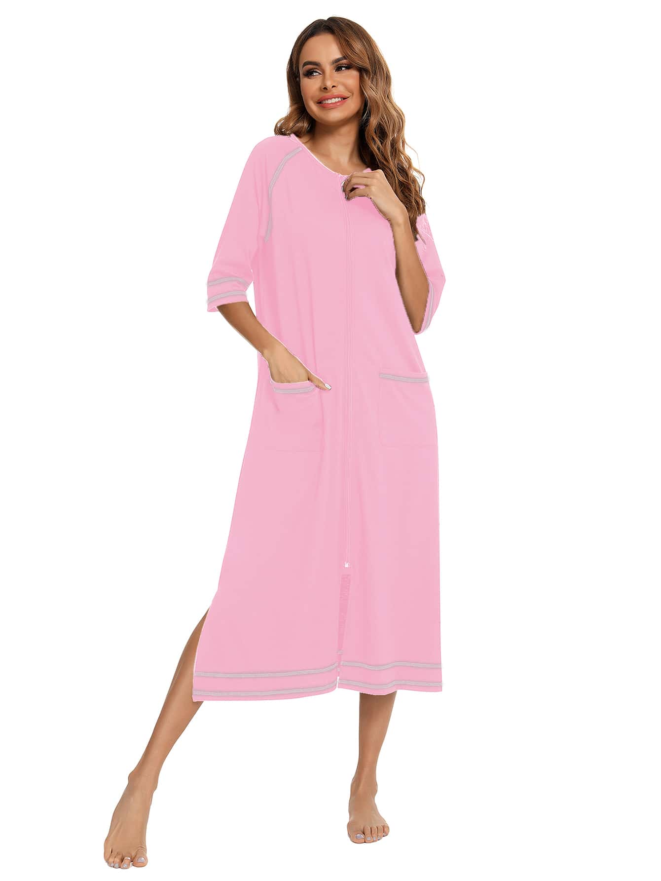 Zip Up Dress Coat Sleepwear-Soco Hoodie