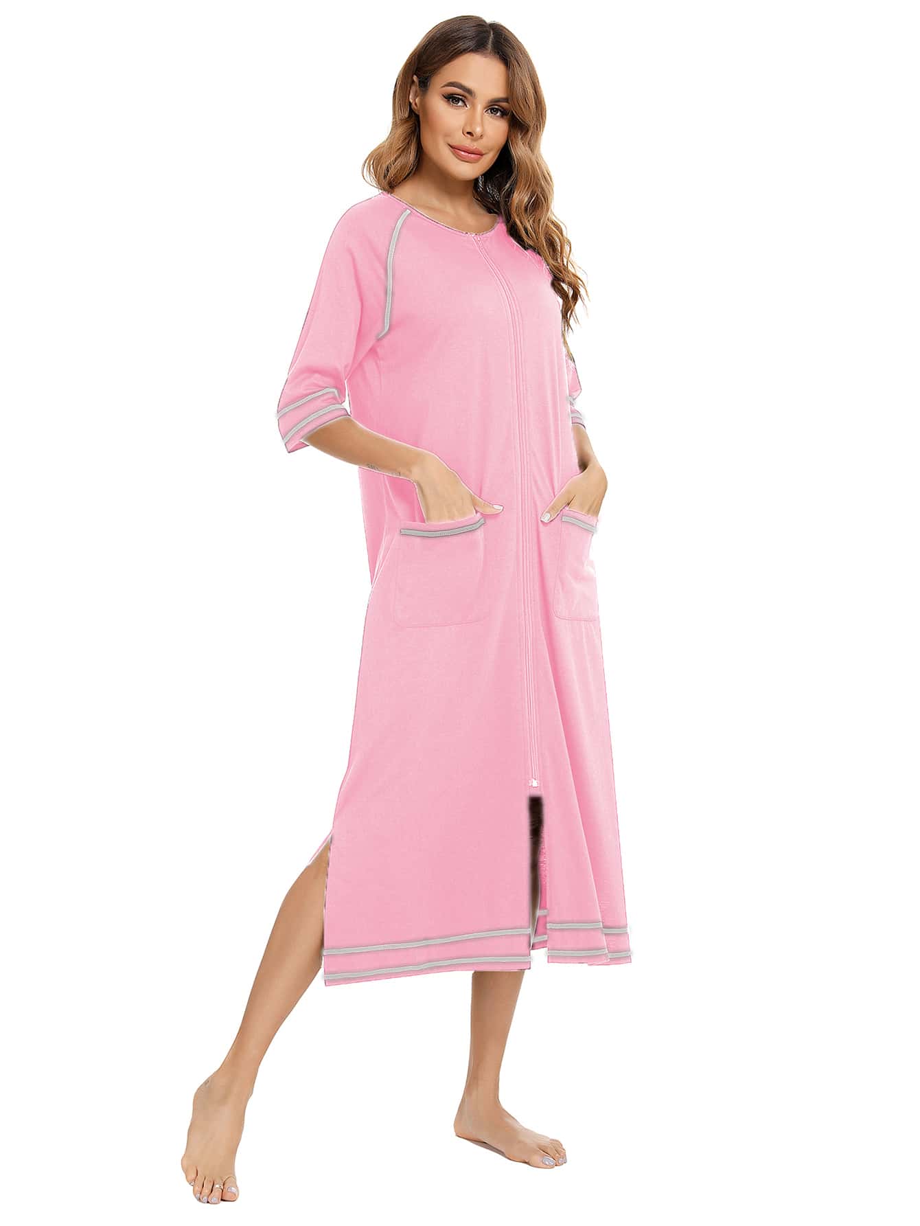 Zip Up Dress Coat Sleepwear-Soco Hoodie