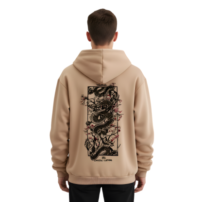 Dragon Pattern Print Hooded Sweatshirt For Men