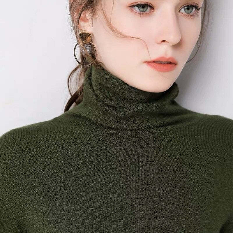 Soft Cashmere Slim-Fit Turtleneck Pullovers For Women-Soco Hoodie