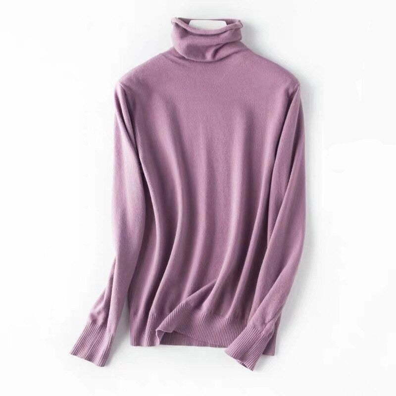 Soft Cashmere Slim-Fit Turtleneck Pullovers For Women-Soco Hoodie