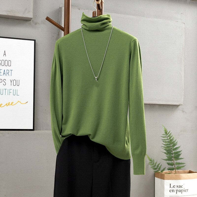 Soft Cashmere Turtleneck Slim-Fit Pullovers For Women-Soco Hoodie
