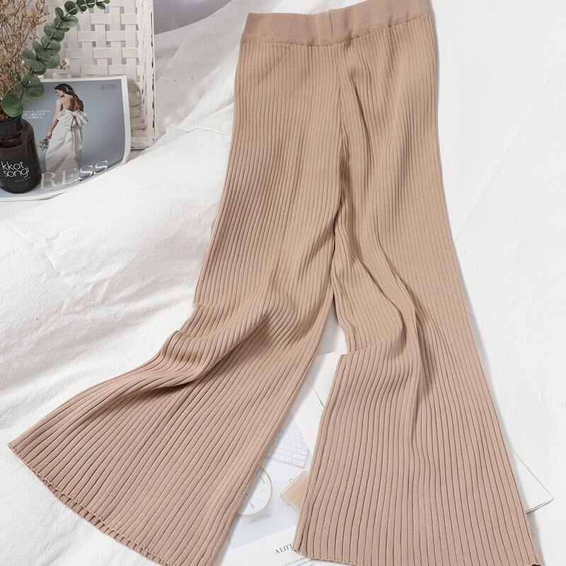 Knitted Two Piece Cardigan Shirt And Pants For Women-Soco Hoodie