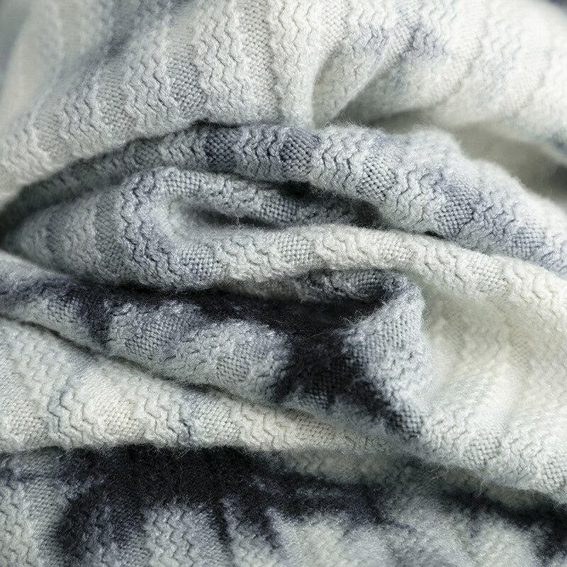 Loose Midi Retro Printed Soft Tie-Dyed Knitted Dress-Soco Hoodie