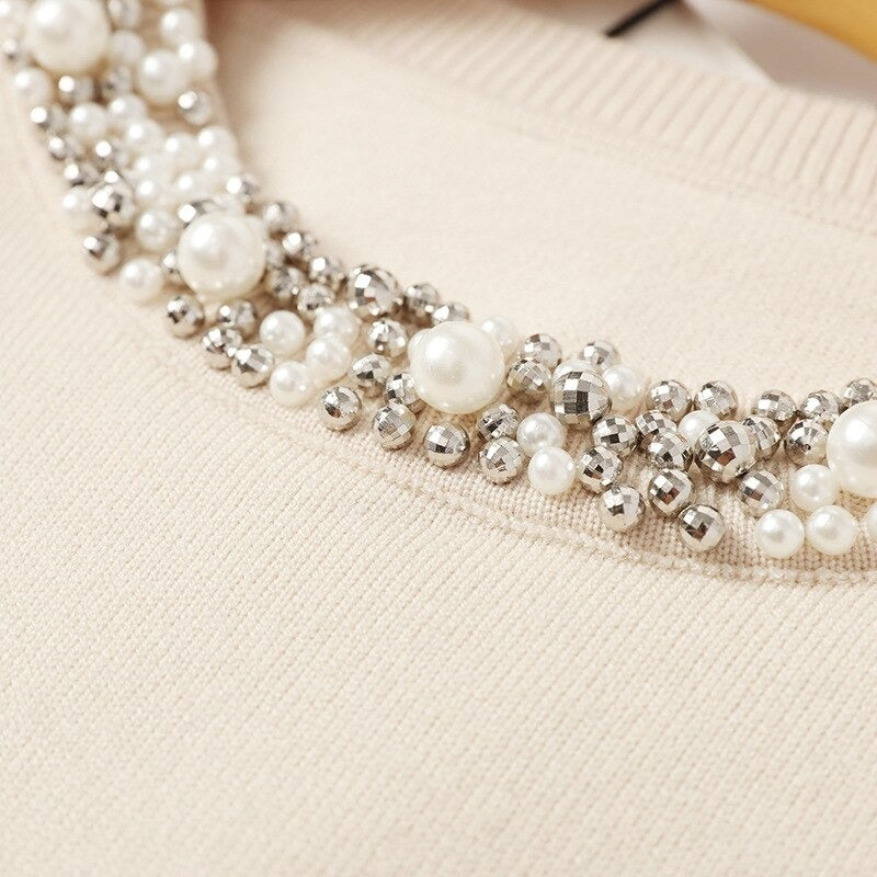 O-Neck Beaded Loose Jumper For Women-Soco Hoodie