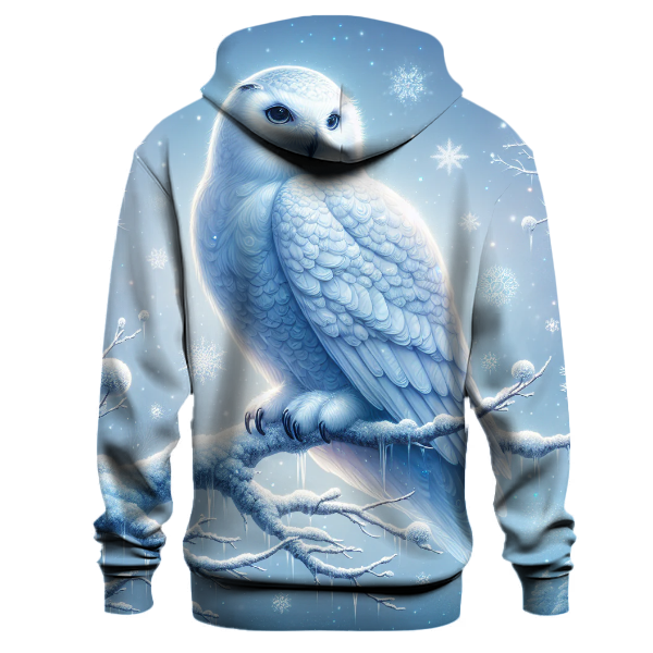 Snowy Owl Watching the Snowflakes Hoodie