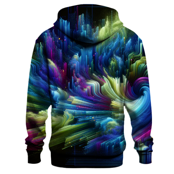 Futuristic Neon Waves Hoodie