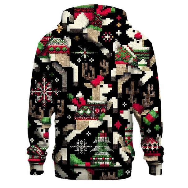 Retro Christmas Reindeer Design Hoodie