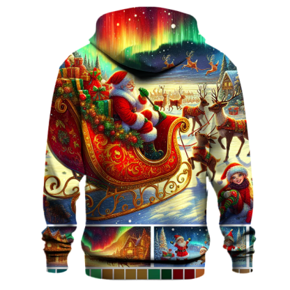 North Pole Adventure with Santa's Sleigh Hoodie