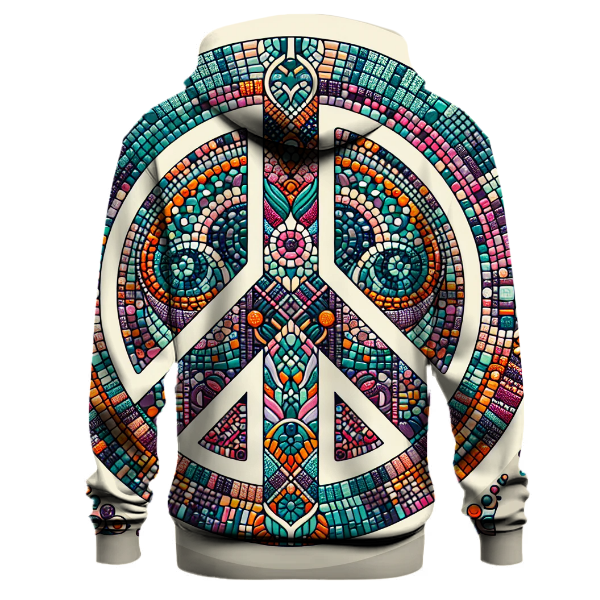 Peace Sign Retro Mosaic Hoodie