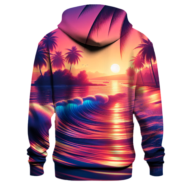 Neon Sunset Beach Party Hoodie