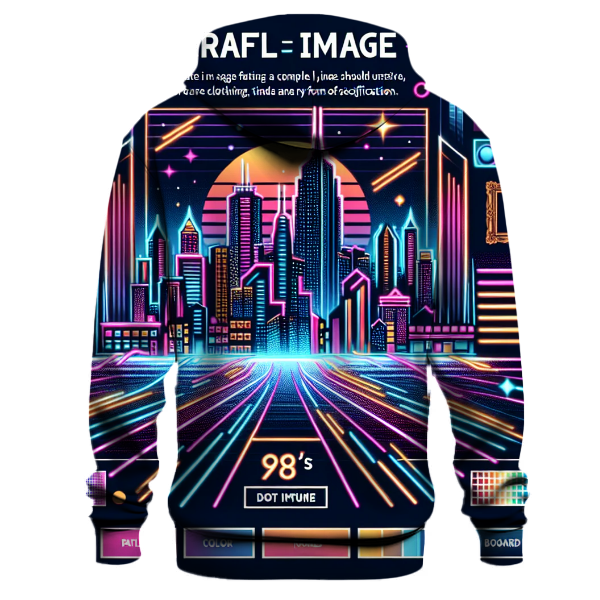Neon City Lights Design Hoodie