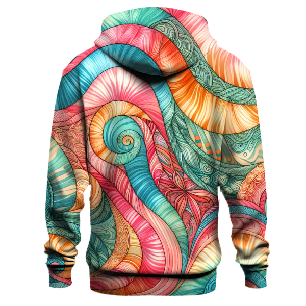 Coral Cascade Tie-dye Design Hoodie