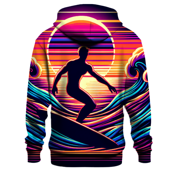 Synthwave Sunset Surf Hoodie