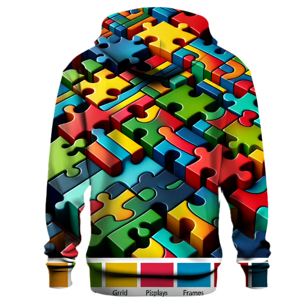 Vintage 80s Puzzle Pieces Hoodie