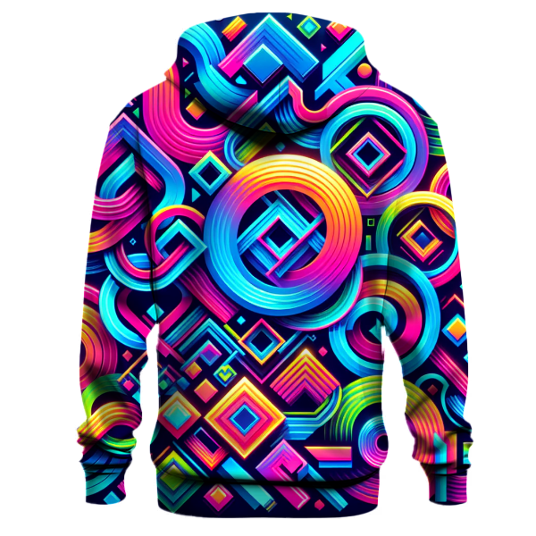 Neon Kaleidoscope Design Hoodie