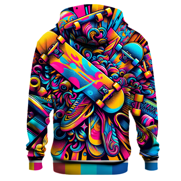 Dynamic Retro Skateboard Hoodie