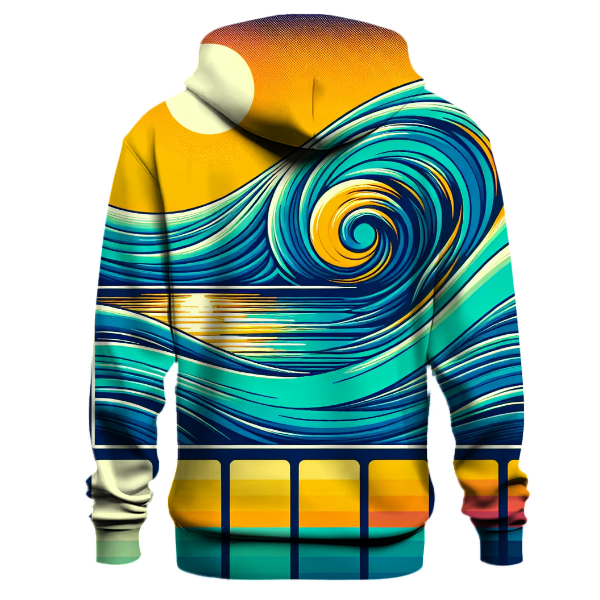 Retro Gradient Waves Hoodie