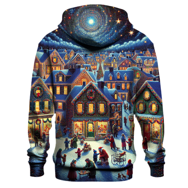 Christmas Lights on a Whimsical Town Hoodie