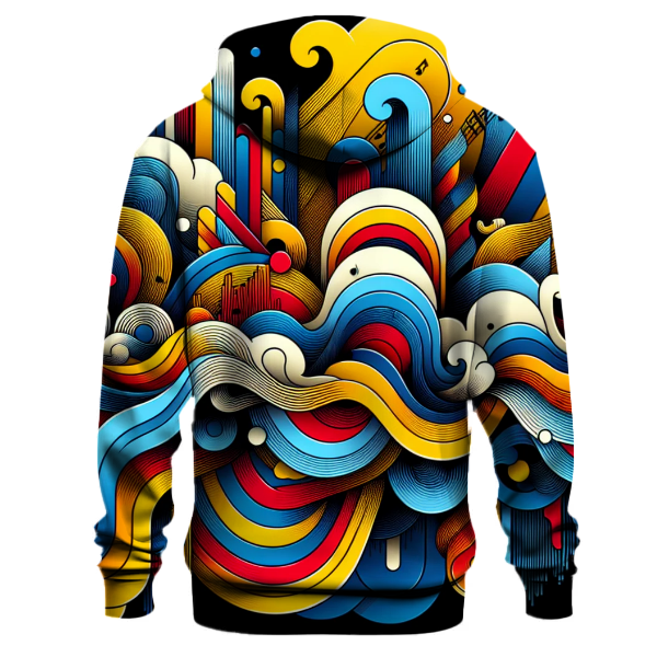 Colorful Music Waves Hoodie
