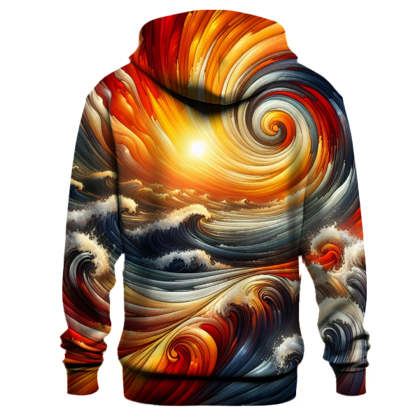 Fiery Wave Tie-dye Design Hoodie
