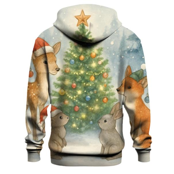 Christmas Fantasy Woodland Creatures Hoodie