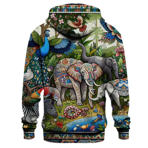 Vibrant Animal Mosaic Hoodie