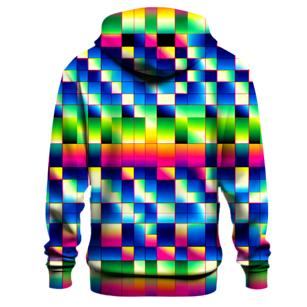 Retro Groove Checkerboard Design Hoodie