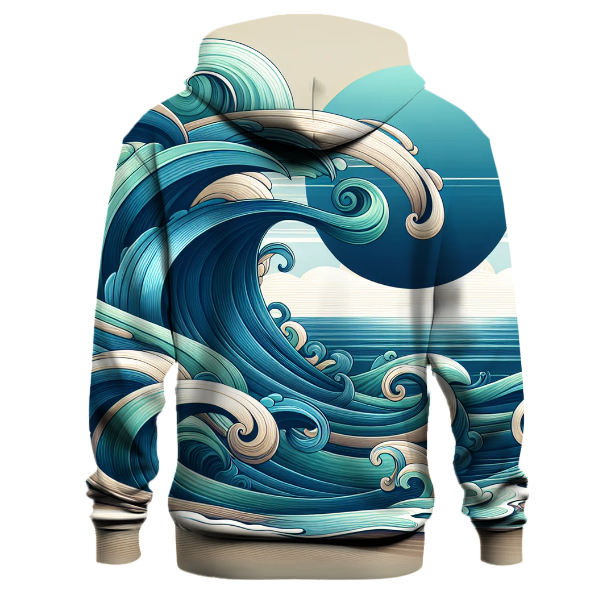 Artistic Oceanic Waves Hoodie