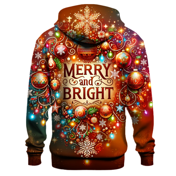 Merry and Bright Typography Hoodie