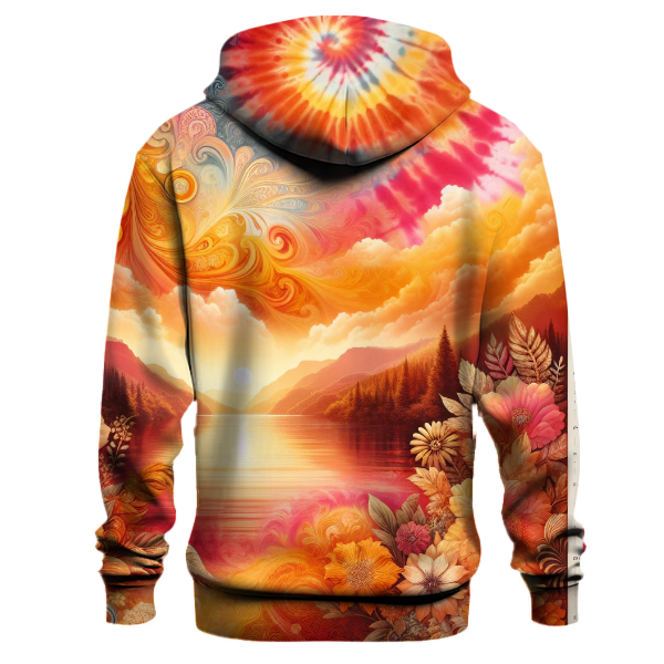 Sunset Oasis Tie-dye Design Hoodie