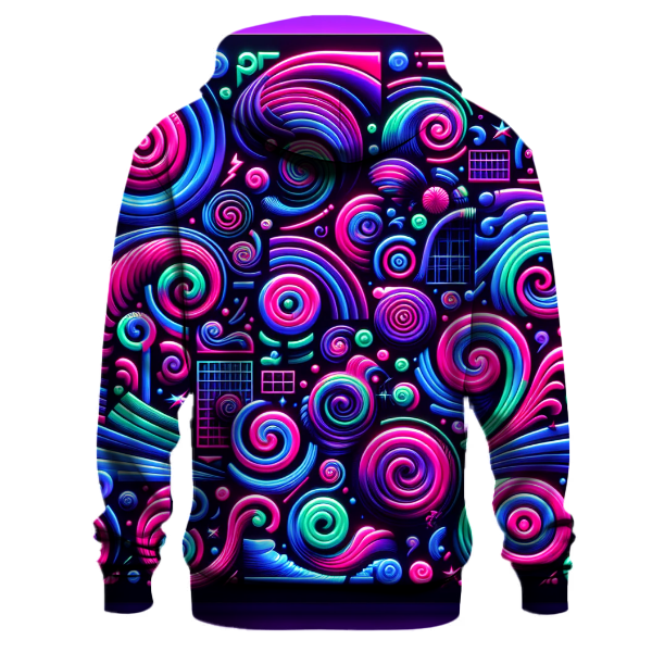 Funky Neon Spirals Hoodie