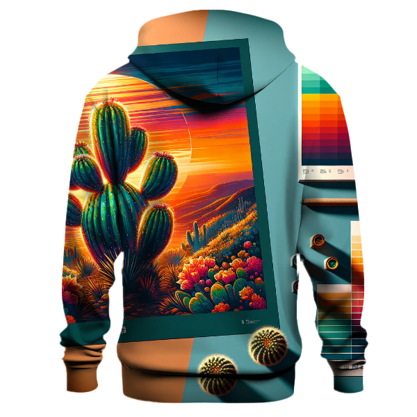 Retro Cactus Oasis Hoodie