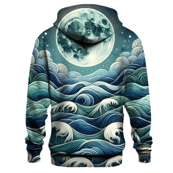 Moonlit Ocean Wave Hoodie