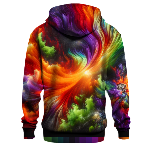 Fiery Aurora Tie-Dye Hoodie