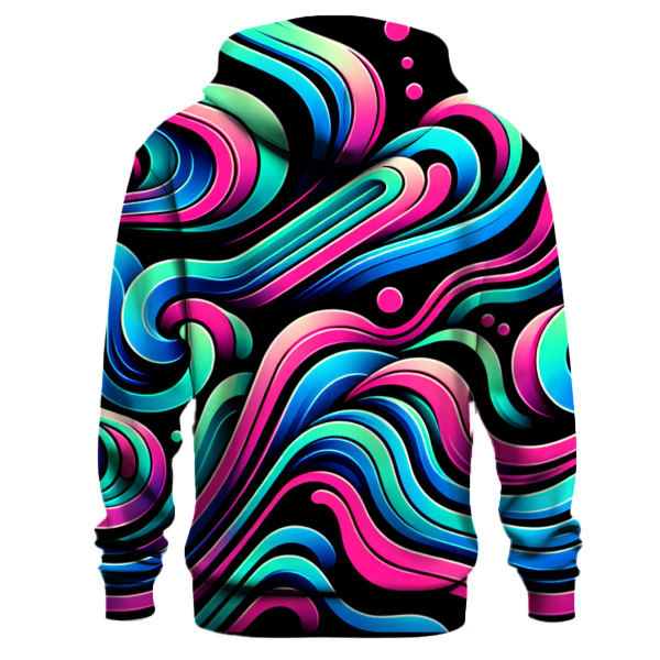 Neon Wave Abstract Hoodie