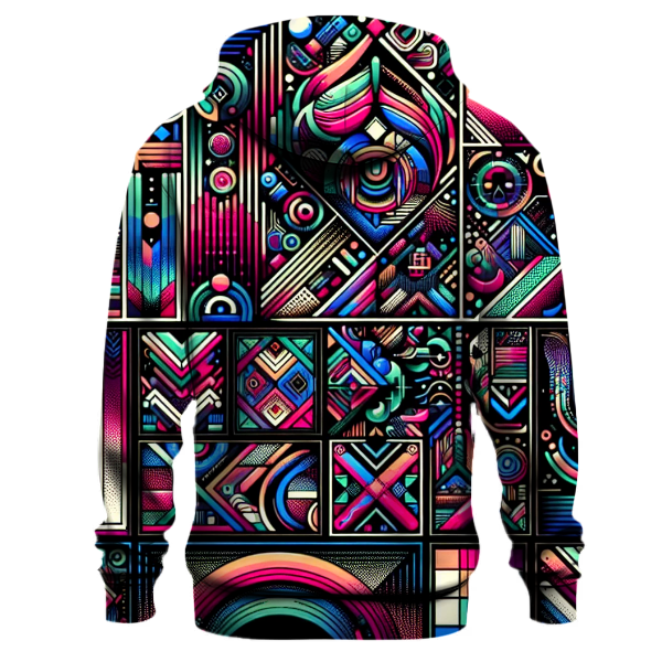Geometric Neon Chaos Hoodie