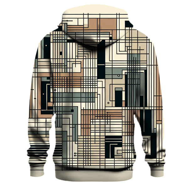 Retro Geometric Grid Hoodie
