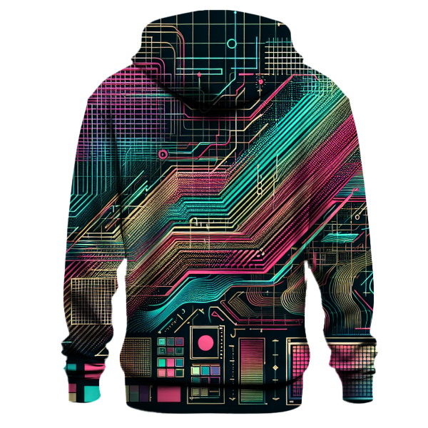 Retro Tech Grid Design Hoodie