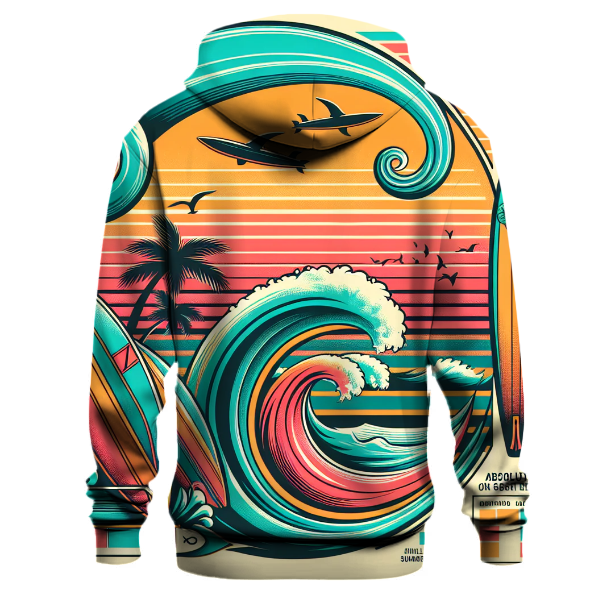 Vintage Wave Riders Design Hoodie