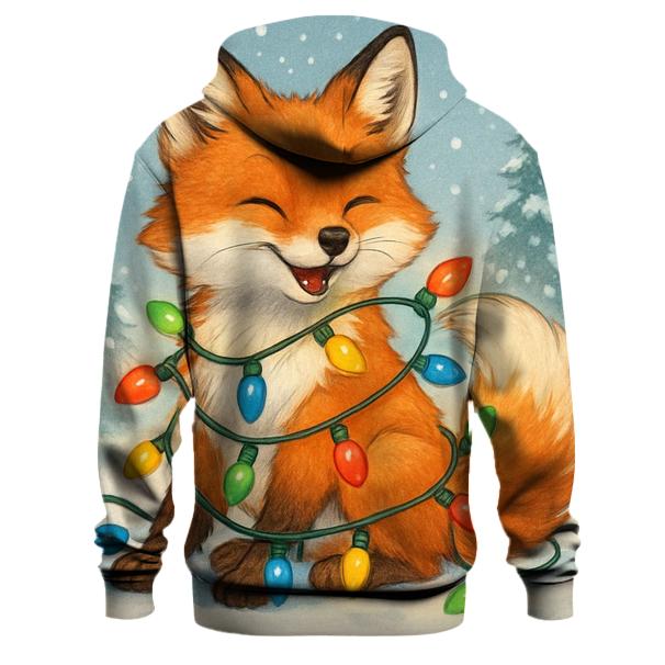 Festive Fox with Christmas Lights Hoodie