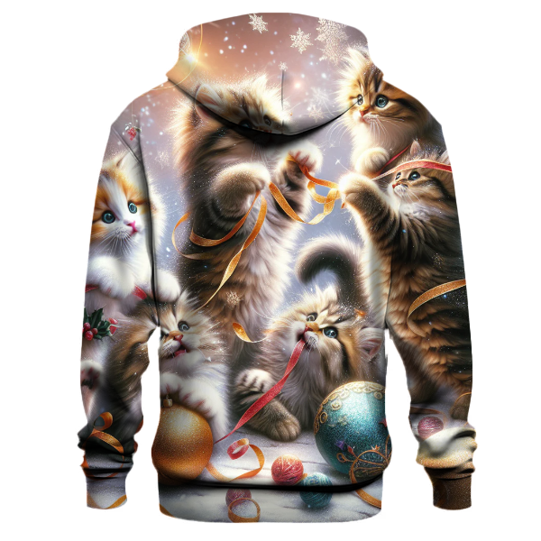 Charming Christmas Kittens with Ornaments Hoodie