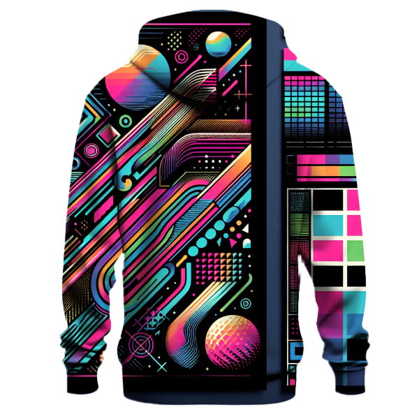 Neon Geo Stripe Hoodie