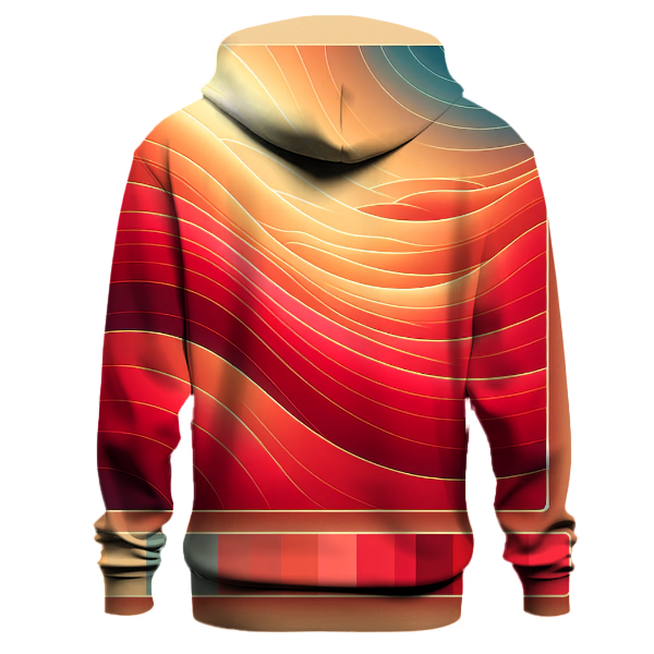 Fiery Coral Sunset Gradient Hoodie