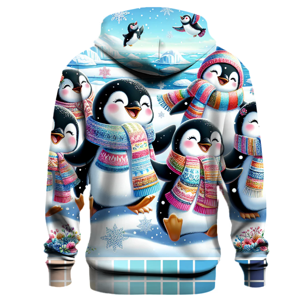 Cute Penguins with Holiday Scarves Hoodie