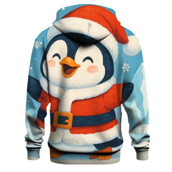 Cute Penguin in a Santa Hat Hoodie