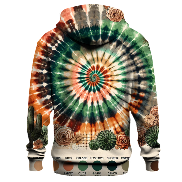Cactus Oasis Tie-dye Design Hoodie