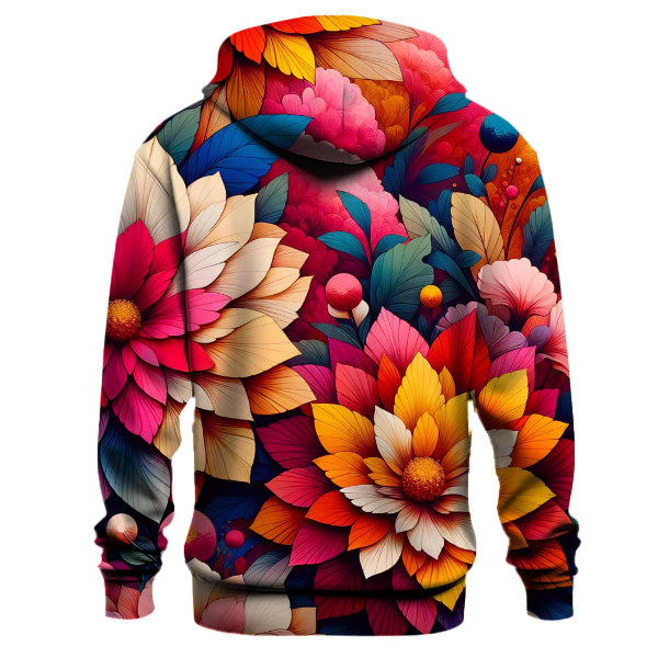 Colorful 70s Floral Blooms Hoodie